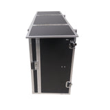 Transformer Flight Case Style Folding DJ Table and Workstation with Smooth Rolling Wheels
