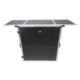 Transformer Flight Case Style Folding DJ Table and Workstation with Smooth Rolling Wheels