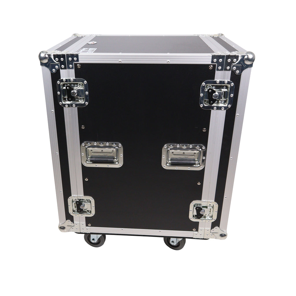 16U Vertical Amp Rack Mount Flight Case with Caster Wheels
