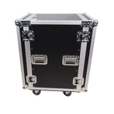 16U Vertical Amp Rack Mount Flight Case with Caster Wheels