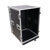 16U Vertical Amp Rack Mount Flight Case with Caster Wheels