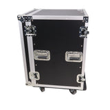 16U Vertical Amp Rack Mount Flight Case with Caster Wheels