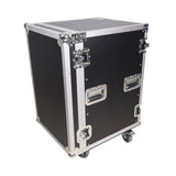 16U Vertical Amp Rack Mount Flight Case with Caster Wheels