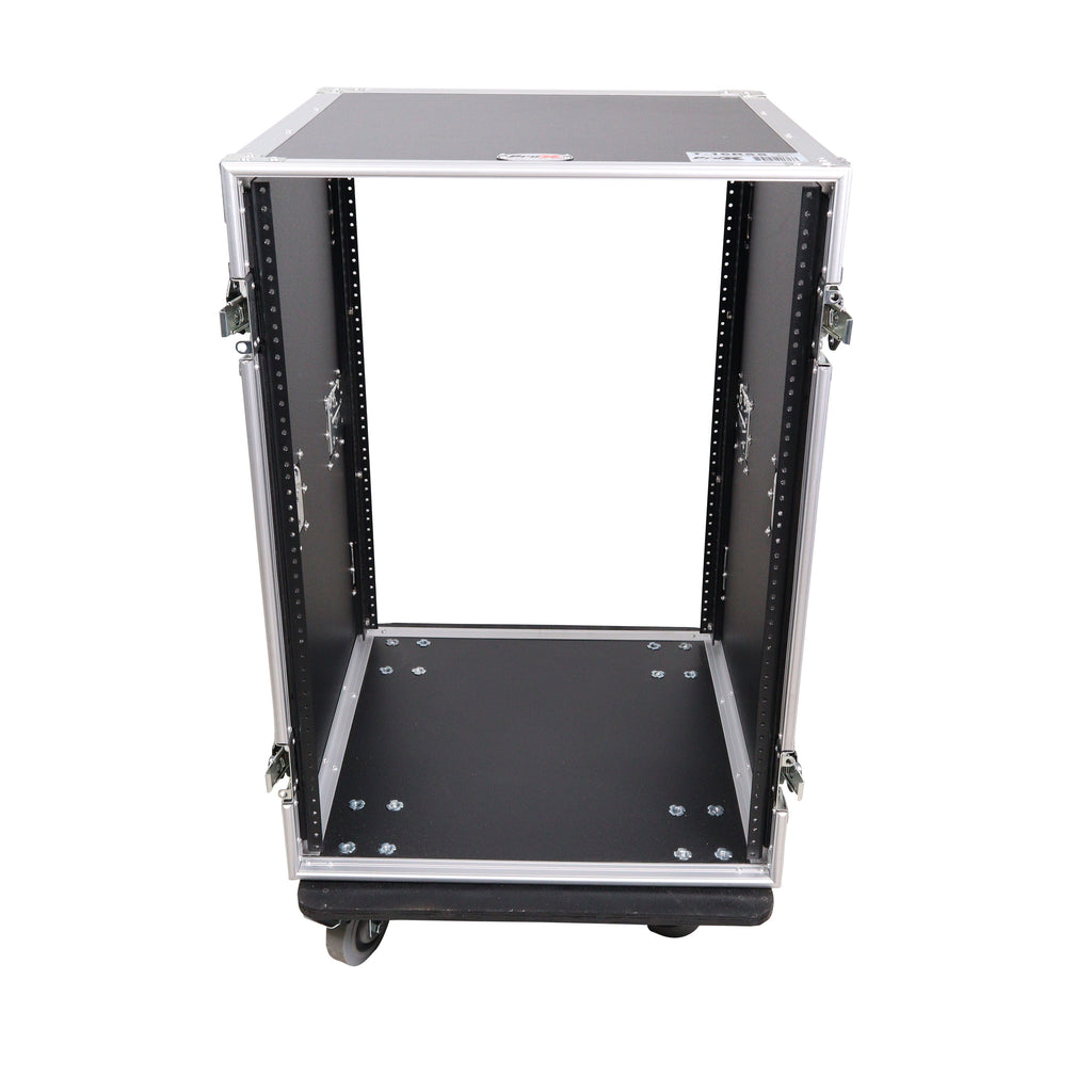 16U Vertical Amp Rack Mount Flight Case with Caster Wheels