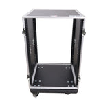 16U Vertical Amp Rack Mount Flight Case with Caster Wheels