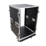 16U Vertical Amp Rack Mount Flight Case with Caster Wheels