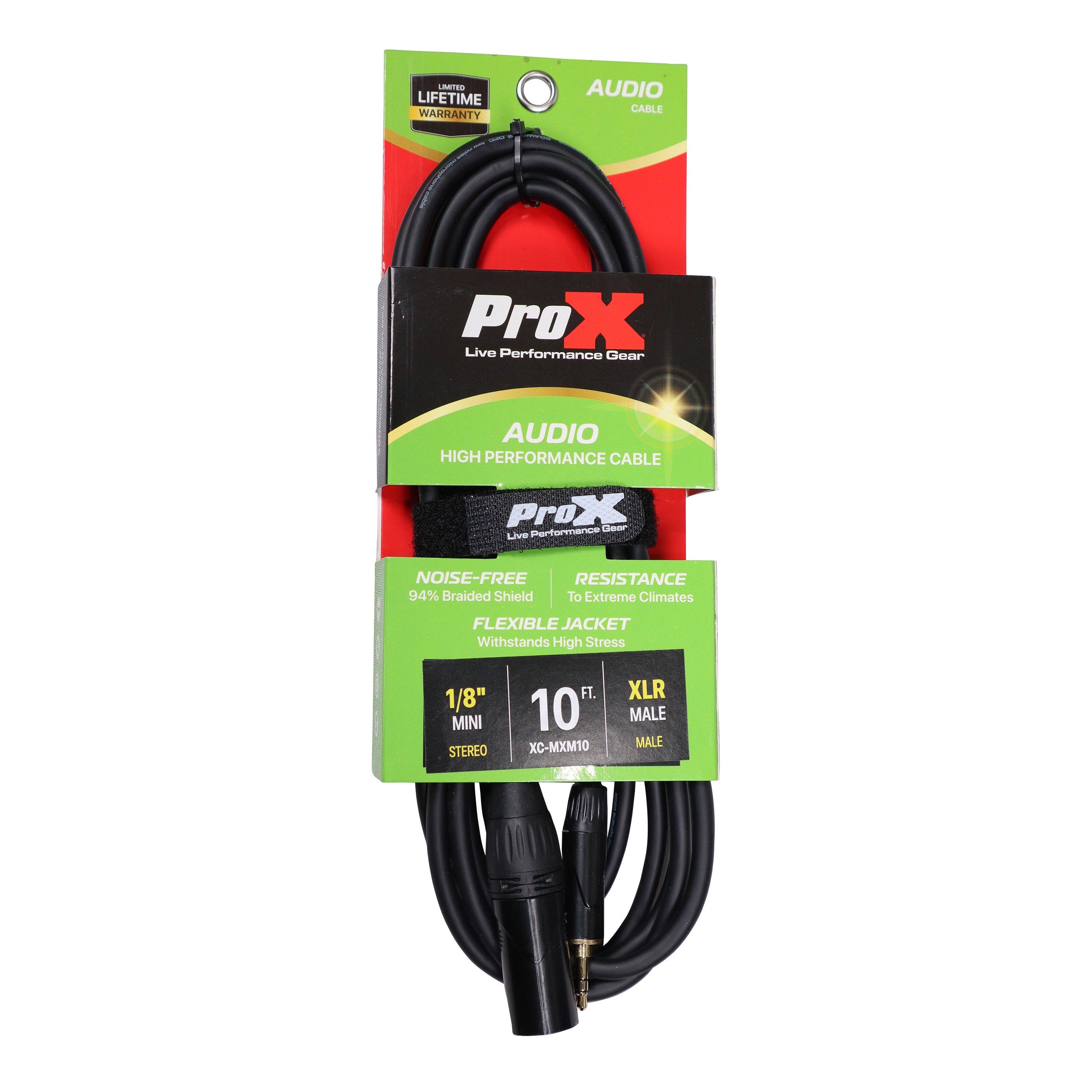 10 Ft. Unbalanced 1/8" (3.5mm) TRS-M Mini to XLR3-M High Performance Audio Cable