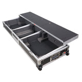 DJ Coffin Flight Case for (2) 1200 Style Turntables 10-inch 12-inch Mixers with Sliding Laptop Shelf and