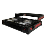 ATA Flight Case For Pioneer DDJ-SR2 DJ Controller with Laptop Shelf and LED - Black Red