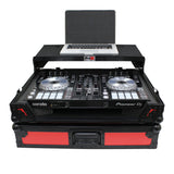 ATA Flight Case For Pioneer DDJ-SR2 DJ Controller with Laptop Shelf and LED - Black Red