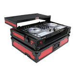 ATA Flight Case For Pioneer DDJ-SR2 DJ Controller with Laptop Shelf and LED - Black Red