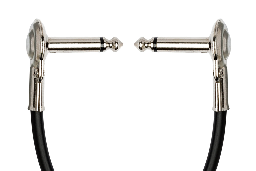 Guitar Patch Cable, Low-profile Right-angle to Same, 6 in - Connector