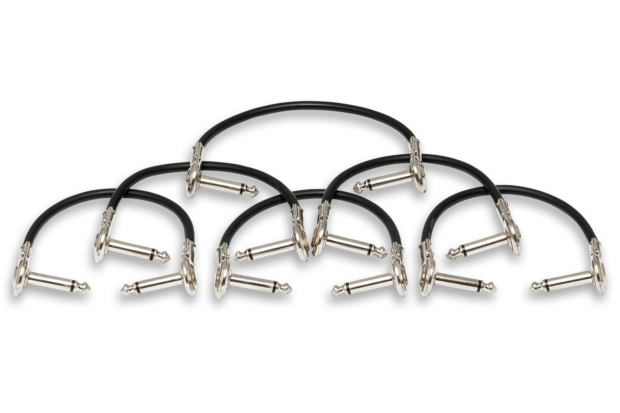 Guitar Patch Cable, Low-profile Right-angle to Same, 6 in, 6 pc - Pack