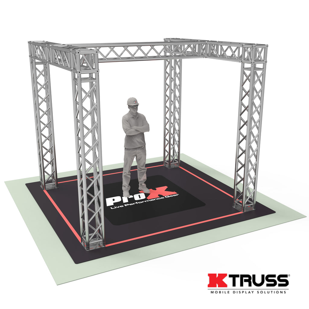 Tradeshow Booth 10.11 W X 9.42 L X 9.20 FT H with H Shape Design in center - 2mm Heavy Duty Truss