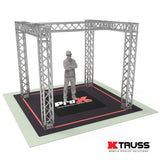 Tradeshow Booth 10.11 W X 9.42 L X 9.20 FT H with H Shape Design in center - 2mm Heavy Duty Truss