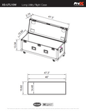 ATA Utility Flight Travel Heavy-Duty Storage Road Case with 4" in casters – 47.5"x16"x16" Exterior