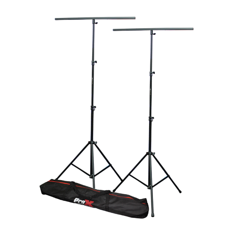 Set of (2) 9 Ft. Lighting Stand Package with T-Bars and Carrying Bag
