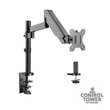 Laptop Tray and Bracket with Gas Spring Double Arm Fits 17" - 32" Monitors