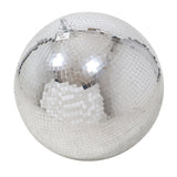 30" Mirror Disco Ball with 3/4" Glass Tiles | Bright Silver Reflective DJ Sphere with Hanging Ring