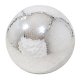 30" Mirror Disco Ball with 3/4" Glass Tiles | Bright Silver Reflective DJ Sphere with Hanging Ring
