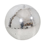 36" Mirror Disco Ball with 3/4" Glass Tiles | Bright Silver Reflective DJ Sphere with Hanging Ring