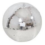 36" Mirror Disco Ball with 3/4" Glass Tiles | Bright Silver Reflective DJ Sphere with Hanging Ring