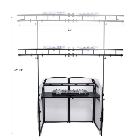 MESA & MESA TRUSS PACKAGE Full DJ Workstation Includes Truss White & Black Scrims and Carry Bag