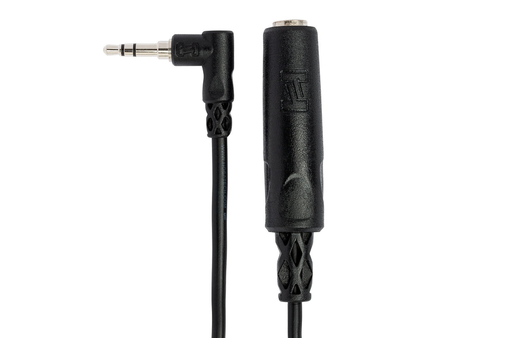 Headphone Adapter, 1/4 in TRS to Right-angle 3.5 mm, 6 in - Connector