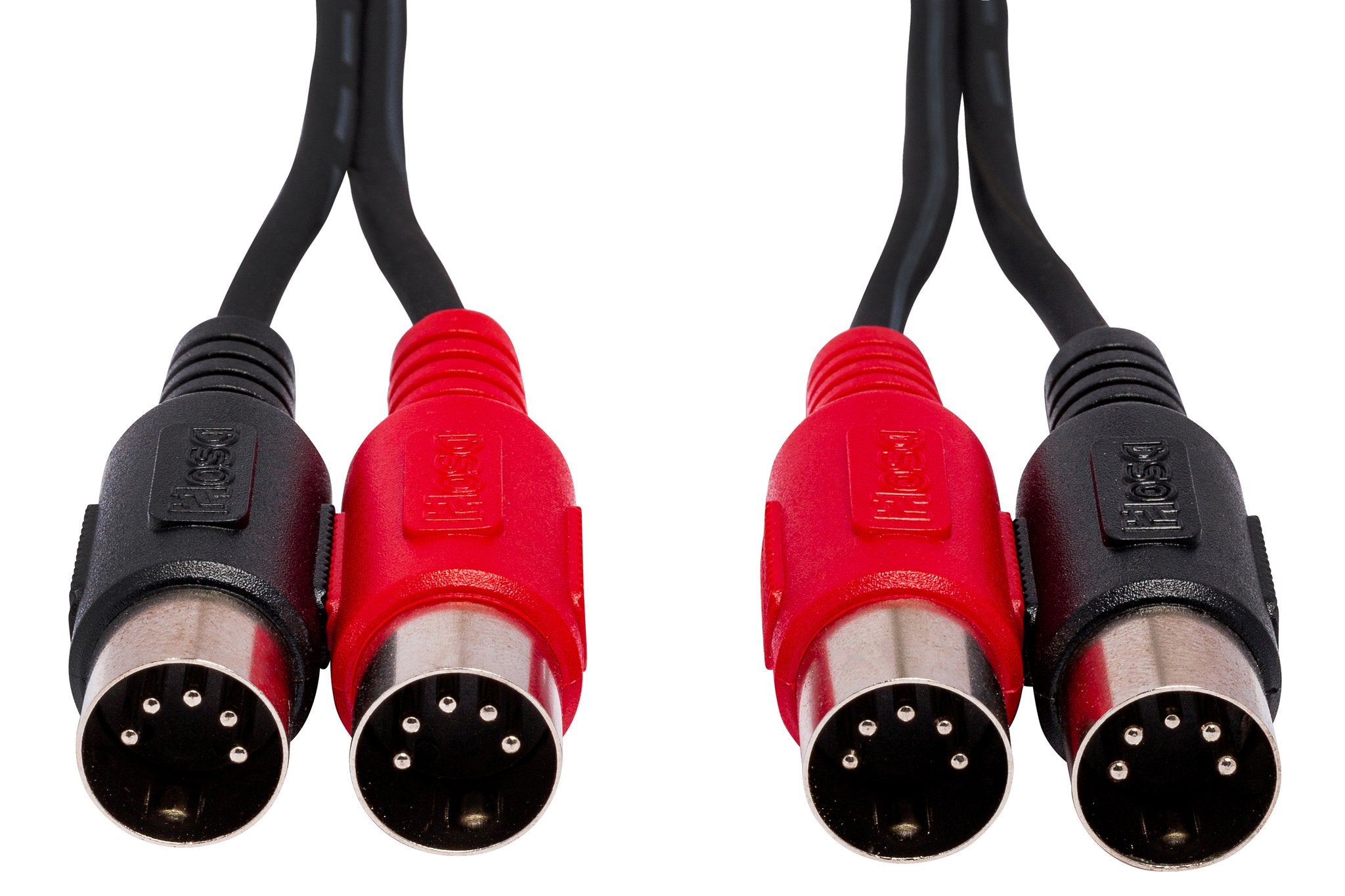 Dual MIDI Cable, Dual 5-pin DIN to Same, 3 m - Front