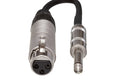 Impedance Transformer, XLR3F to 1/4 in TS, 6 in - Front