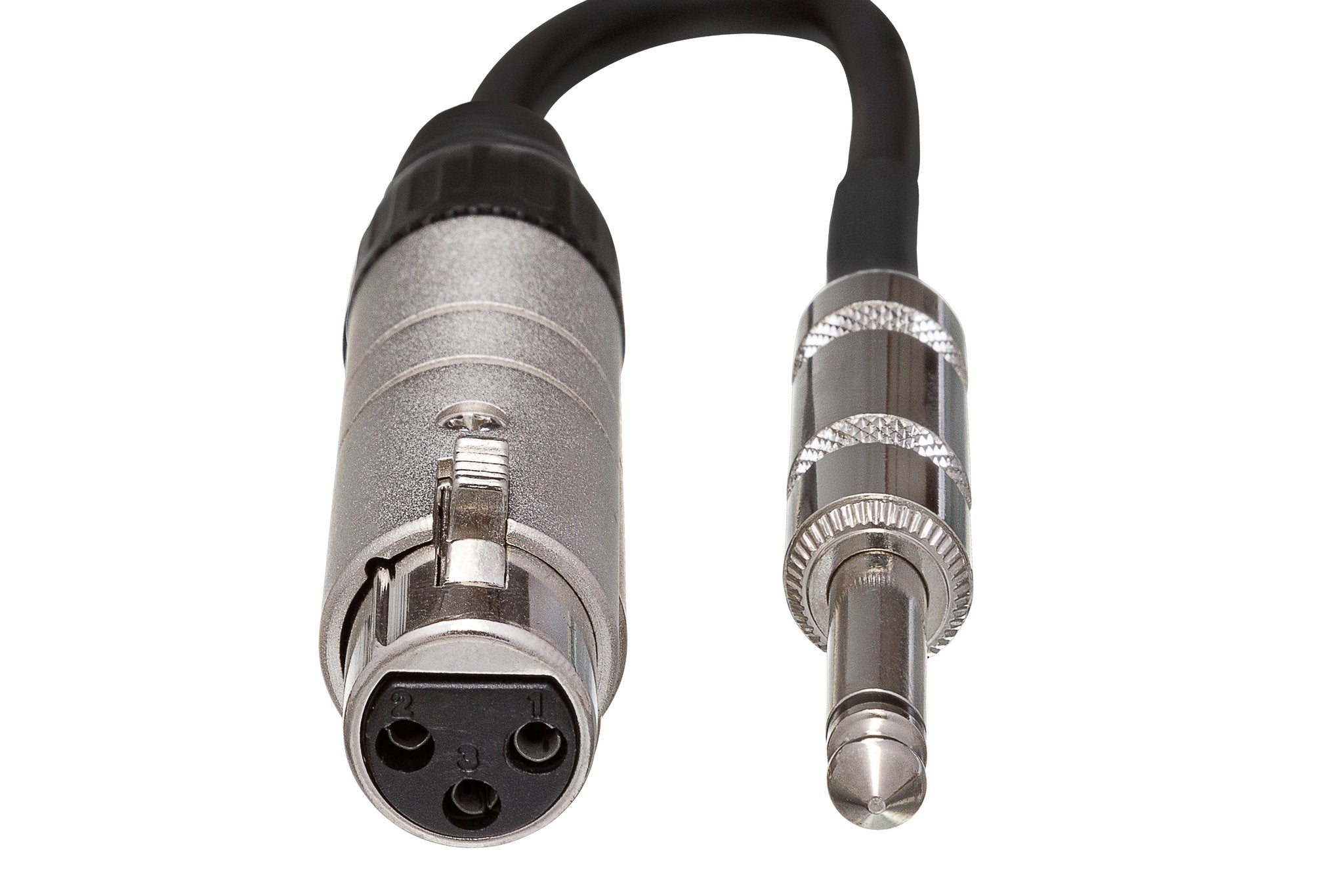 Impedance Transformer, XLR3F to 1/4 in TS, 6 in - Front