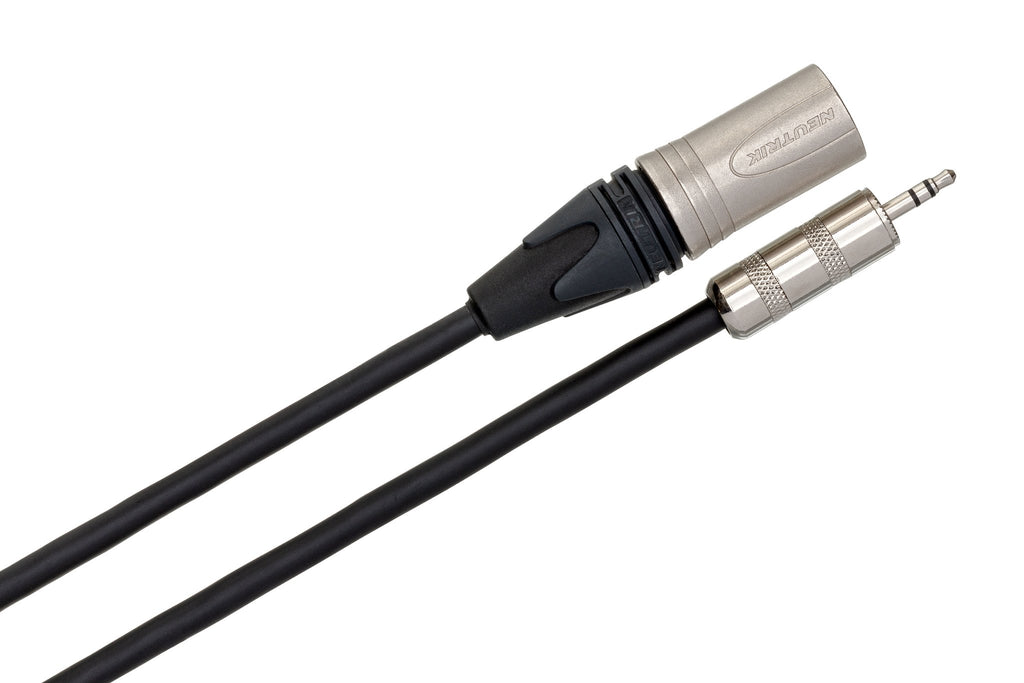 Camcorder Microphone Cable, Hosa 3.5 mm TRS to Neutrik XLR3M - Angle