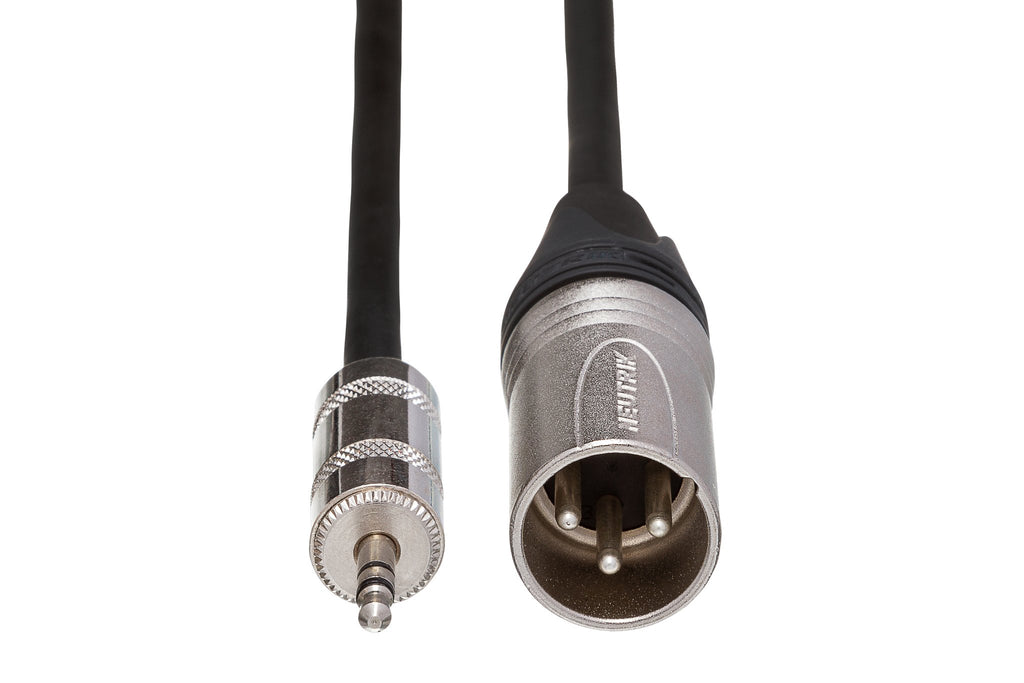 Camcorder Microphone Cable, Hosa 3.5 mm TRS to Neutrik XLR3M - Front
