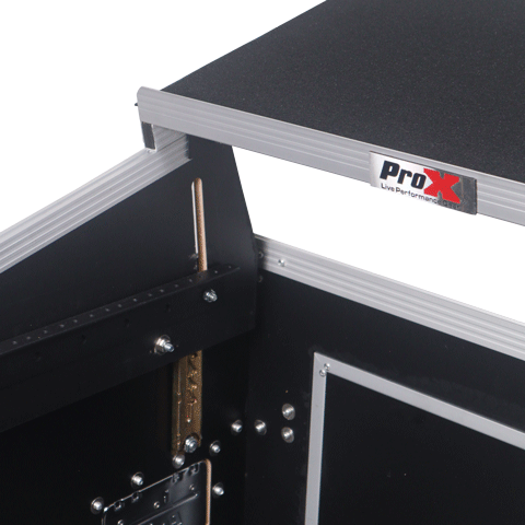 2U Rack Front and 10U Top Mixer Mobile DJ Combo ATA Flight Style Case