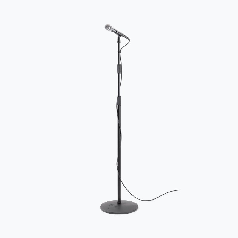 Production-Grade Three-Section Mic Stand with 12" Round Base