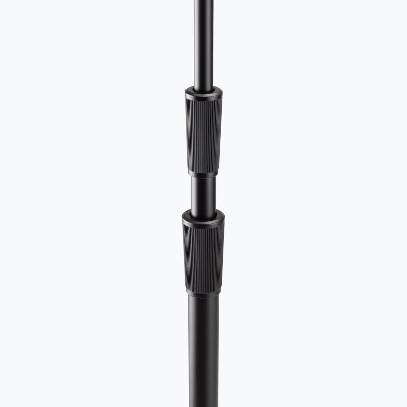 Production-Grade Three-Section Mic Stand with 12" Round Base
