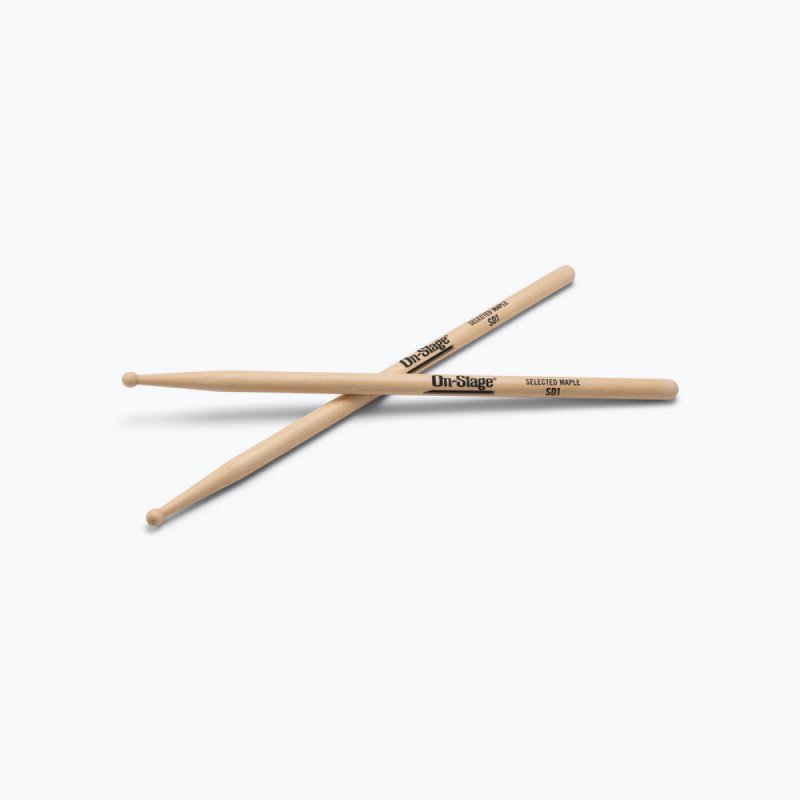 Maple Drum Sticks (SD1, Round Tip, 12 pr)