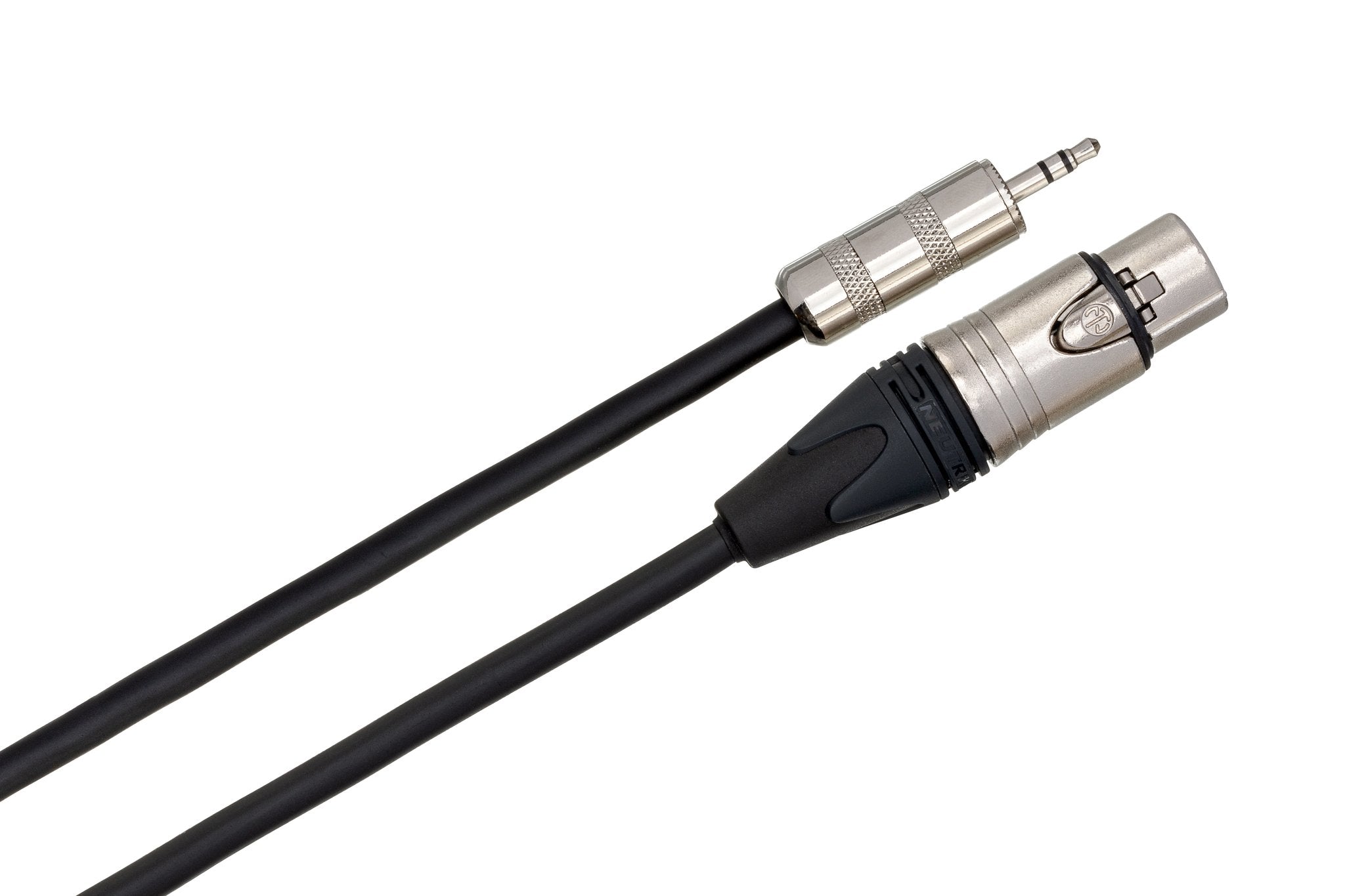 Camcorder Microphone Cable, Neutrik XLR3F to Hosa 3.5 mm TRS - Angle