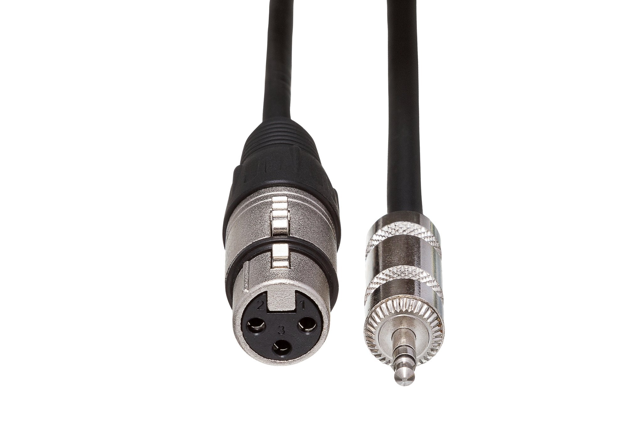 Camcorder Microphone Cable, Neutrik XLR3F to Hosa 3.5 mm TRS - Front