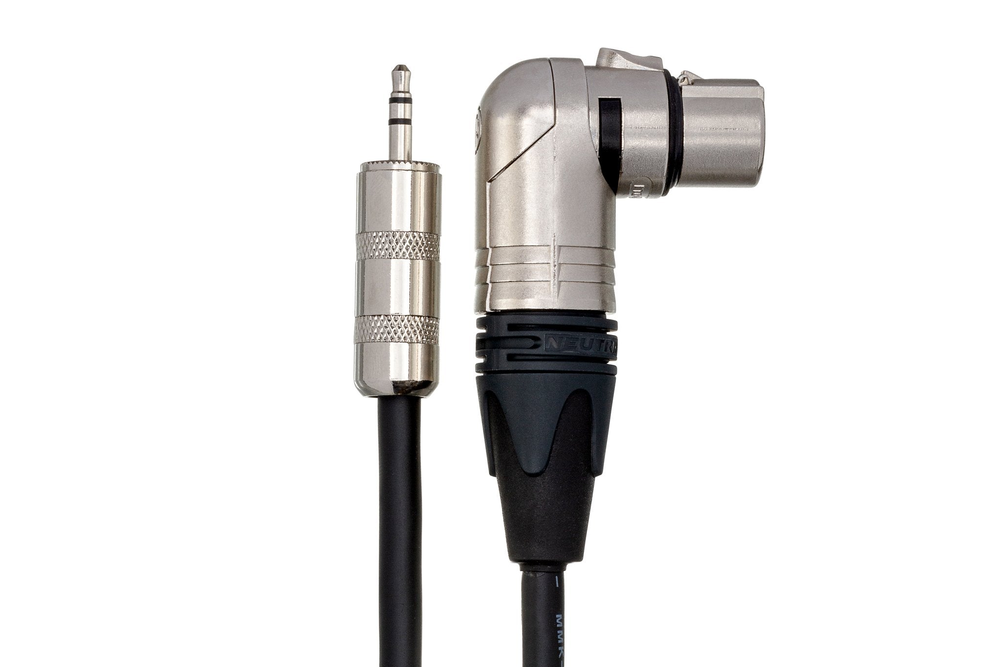 Camcorder Microphone Cable, Neutrik Right-angle XLR3F to Hosa 3.5 mm TRS - Connector