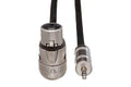 Camcorder Microphone Cable, Neutrik Right-angle XLR3F to Hosa 3.5 mm TRS - Front