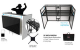 MESA MEDIA & MESA TRUSS PACKAGE Full DJ Workstation Includes Truss TV Bracket Mount White & Black Scrims and Carry Bag