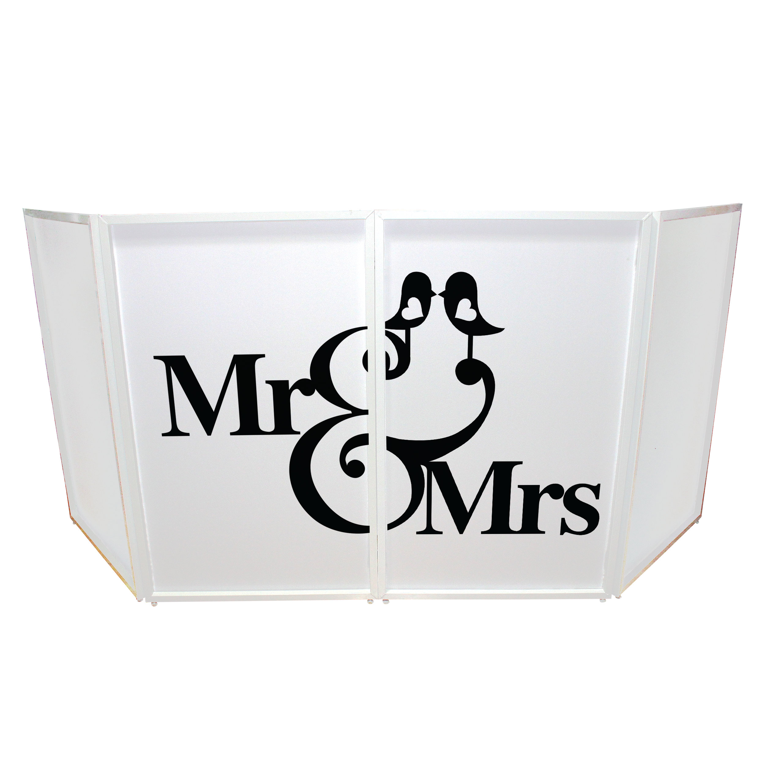 Mr and Mrs Facade Enhancement Scrims - Black Script on White | Set of Two