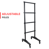 7FT Lighting Fixture Moving Head U-Grid Module with 4 Adjustable Bars and Casters or Rubber Feet or Down Rigging