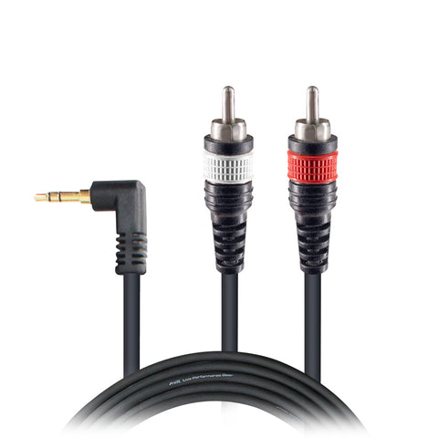 3' Ft Premium 3.5mm 1/8” Mini TRS to Dual RCA-M Unbalanced Y-Cable