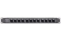 Patch Bay, 12-point, De-normalled, XLR3F to XLR3M - Front