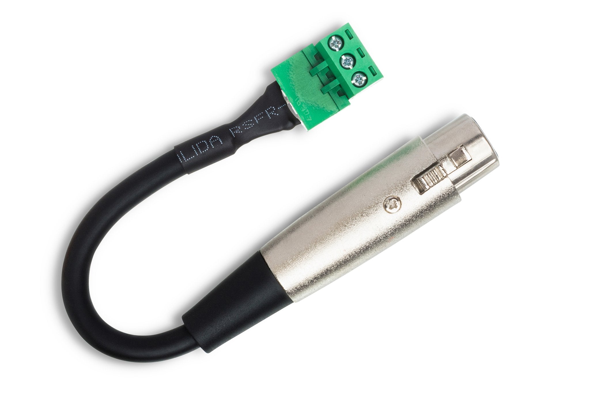 Low-voltage Adapter, XLR3F to PHX3M, 6 in - Angle