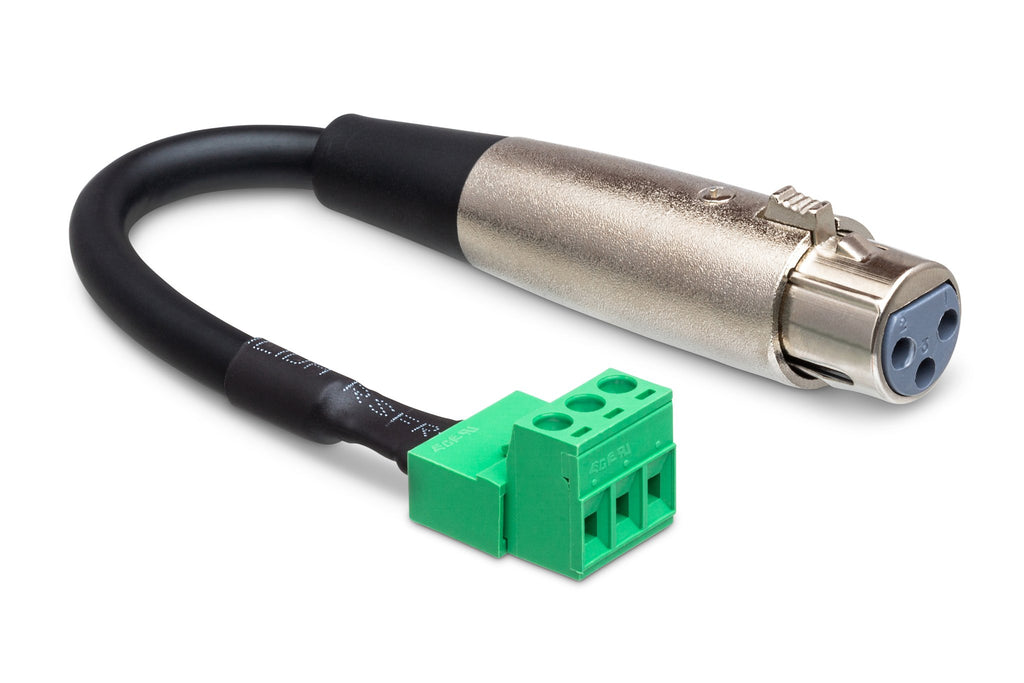 Low-voltage Adapter, XLR3F to PHX3M, 6 in - Full