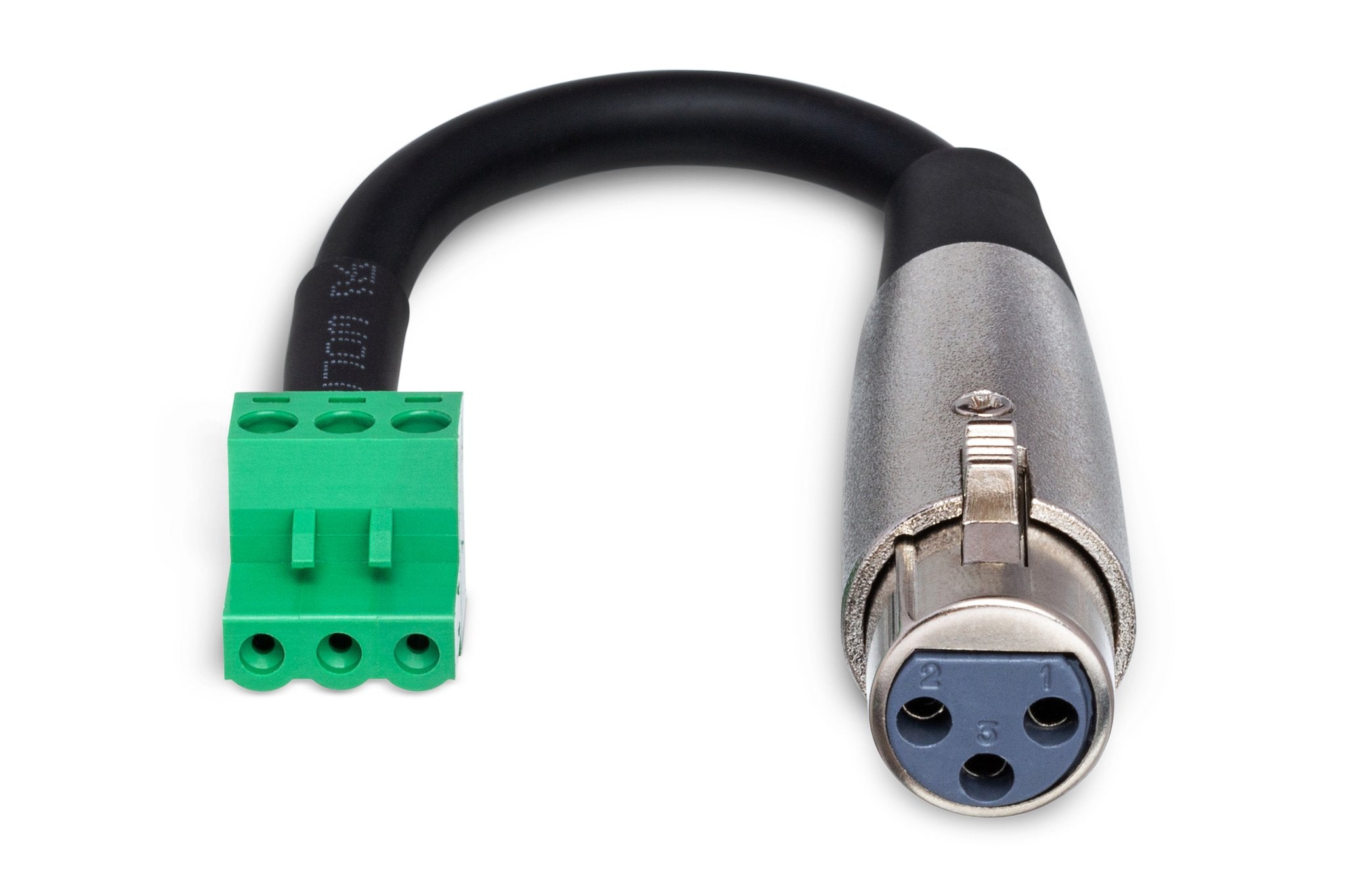 Low-voltage Adapter, XLR3F to PHX3F, 6 in - Front