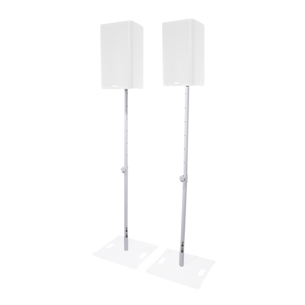 Pair of Polaris Speaker Poles– 2 Adjustable Speaker Poles with Bag in White